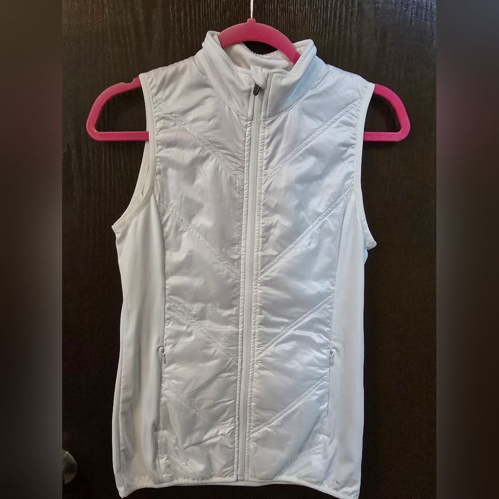 Women's White Quilted Vest